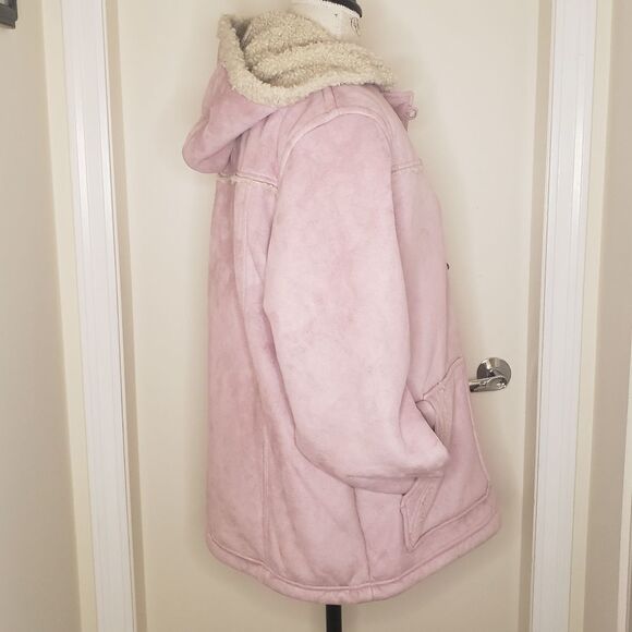 Woolrich Pink Sheerling Overcoat with Hood - Picture 4 of 13